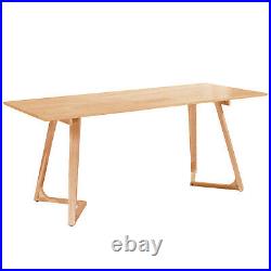 1 Piece Solid Wood Dining Table 71 31.5 Mid Century Modern Oak Kitchen Table