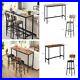 3/5 Piece Bar Table Set Counter Height Dining Kitchen Pub Table with Bar Stools