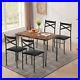 3/5 Piece Dining Table Set Chairs Wood Top Home Kitchen Breakfast Metal Table