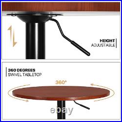 3 Piece Dining SetSWIVEL PUB TABLE+2 BAR STOOLSAdjustable Height Leather Seat