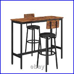 3 Piece Dining Set Bar Table Set 2 Chairs Bar Stools PU Soft Seat with Backrest