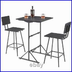 3 Piece Dining Set Table and 2 Chairs Kitchen Patio Bar Pub Home Breakfast Table