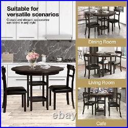3-Piece Dining Set With 2 Upholstered Chairs & Counter Height Round Dining Table