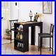 3 Piece Dining Table Chair Set Kitchen Counter Bar Table & Stools Storage Shelf