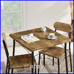 3-Piece Dining Table Set 2 Chair Small Wood Kitchen Breakfast Table Home Dinette