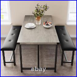 3 Piece Dining Table Set Chairs Home Kitchen Breakfast Wood Top Dinette Table