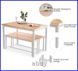 3 Piece Dining Table Set Dining Room Table Set Kitchen Table Set with 2 Benches
