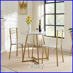 3 Piece Dining Table Set Kitchen Pub Wood Top Round Bar Dinette Table Chairs Set