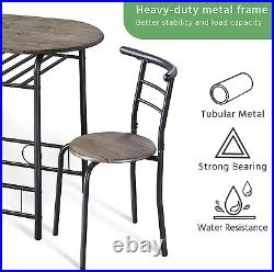 3 Piece Dining Table Set, Kitchen Table & Chair Sets for 2, Compact Bistro Table