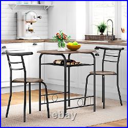 3 Piece Dining Table Set, Kitchen Table & Chair Sets for 2, Compact Bistro Table