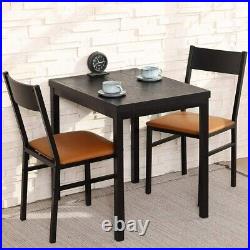 3 Piece Dining Table Set With Foam Cushioned Chairs Espresso & Brown Rectangle