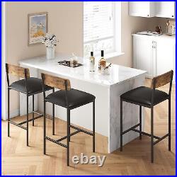 3 Piece Dining Table Set Wood Kitchen Table and 2 Upholstered Dining Chairs US
