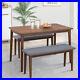 3 Piece Dining Table Set Wooden Kitchen Breakfast Furniture with 2 Chairs US