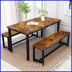 3-Piece Dining Table Set for 4, 43 Inch Dining Room Table Set Kitchen Table Set