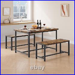 3 Piece Dining Table Set for Small Space, Apartment, Studio Space-Saving Brown