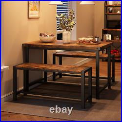 3 Piece Dining Table Set for Small Space, Apartment, Studio Space-Saving Brown