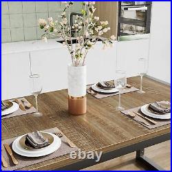 3-Piece Dining Table Set with 2 Benches, Rustic Kitchen Table Set for 4-6