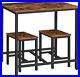 3-Piece Industrial Dining Table Set, Space Saving Dinette for Kitchen, Dining Ro
