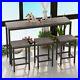 4-Piece Counter Height Dining Table Set with 3 Stools Pub Kitchen Set