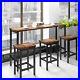 4-Piece Dining Table Set Counter Height Table with 3 Barstools for Pub Kitchen