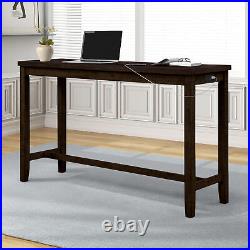 4 Piece Dining Table Set Counter Height Table with 3 Stools, USB Port, 2 Drawers