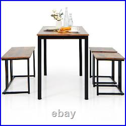 4-Piece Dining Table Set with Table & Bench & 2 Stools Office, Kitchen, Living