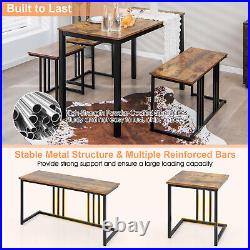 4-Piece Dining Table Set with Table & Bench & 2 Stools Office, Kitchen, Living