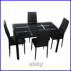 4 Piece PU Leather Chair or Dinner Table Kitchen Dining Room Furniture US