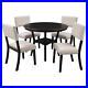 5Piece Dining Table Set Industrial Wooden Kitchen Table 4 Chairs for Dining Room