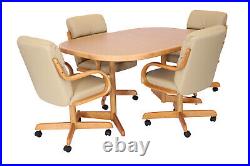 5-Piece 42x42/60 Caster Dining Set Laminate Table Top & Desert Caster Chairs