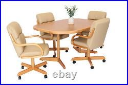 5-Piece 42x42/60 Caster Dining Set Laminate Table Top & Desert Caster Chairs