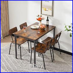 5 Piece Bar Table Set Wood Dining Kitchen Room Breakfast Table with 4 chair Home