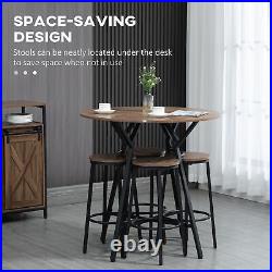 5-Piece Bar Table and Chairs Set, Space Saving Dining Table with 4 Stools