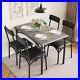5-Piece Dining Room Kitchen Table & 4 Upholstered Chairs Furniture Set for Home