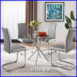 5 Piece Dining Room Table Set for 4 Glass Dining Table with 4 Chairs Small Spaces