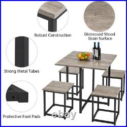 5 Piece Dining Room Table Set with Space Saving Design & Protective Foot Pads