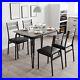 5 Piece Dining Set MDF Top Table and 4 PU Leather Chair for Kitchen Dining Room