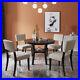 5-Piece Dining Set, Round Table with 4 Upholstered Chairs Kitchen Table Set