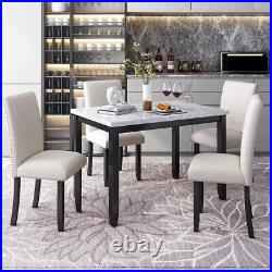 5-Piece Dining Set Table with 4 Thicken Cushion Dining Chairs Home Furniture