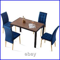 5 Piece Dining Set with 4 High Back Dining Chair Dining Table for Kitchen Room