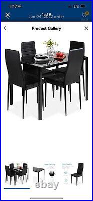 5 Piece Dining Table And Chairs Glass Top With Warranty