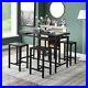 5 Piece Dining Table Chairs Sets Counter Pub Height Kitchen Wooden Furniture