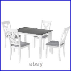 5 Piece Dining Table Set 4 Chairs Breakfast Wooden Home Kitchen Dinette Table