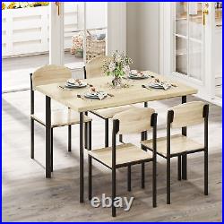 5 Piece Dining Table Set 4 Chairs Home Kitchen Breakfast Wood Top Dinette Table