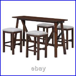 5 Piece Dining Table Set Chairs Home Kitchen Breakfast Wood Top Dinette Table