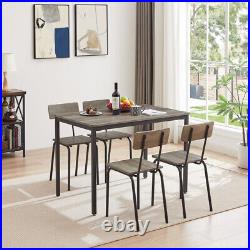 5 Piece Dining Table Set Chairs Home Kitchen Breakfast Wood Top Dinette Table US