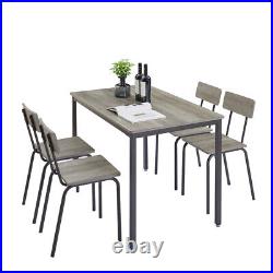 5 Piece Dining Table Set Chairs Home Kitchen Breakfast Wood Top Dinette Table US