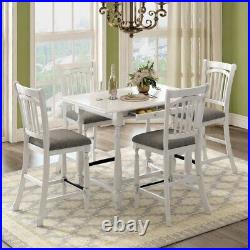 5 Piece Dining Table Set Counter Height Kitchen Furniture Set 4Upholstered Chair