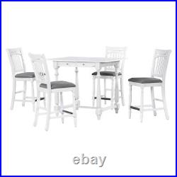 5 Piece Dining Table Set Counter Height Kitchen Furniture Set 4Upholstered Chair