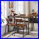 5 Piece Dining Table Set Curved Back Kitchen Table 4 Chairs Wood Rustic Brown